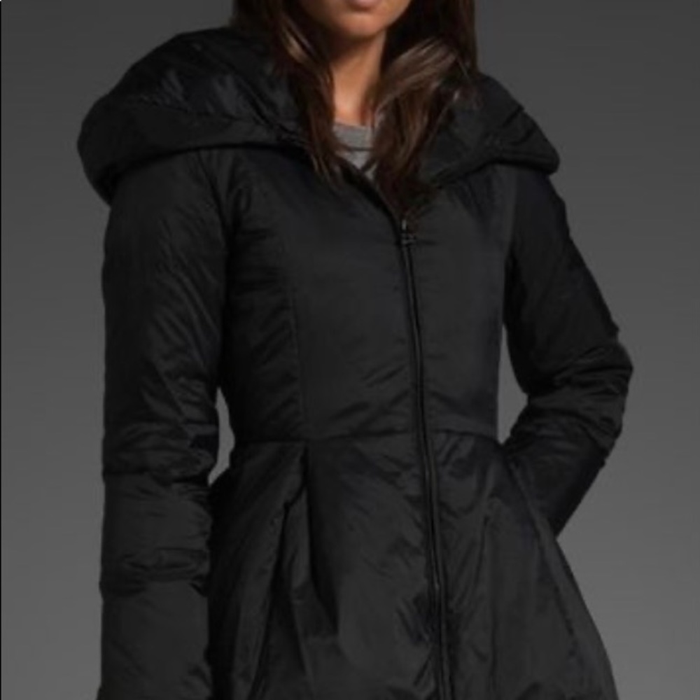 Alice & Olivia “Blakely” black peplum puffer coat